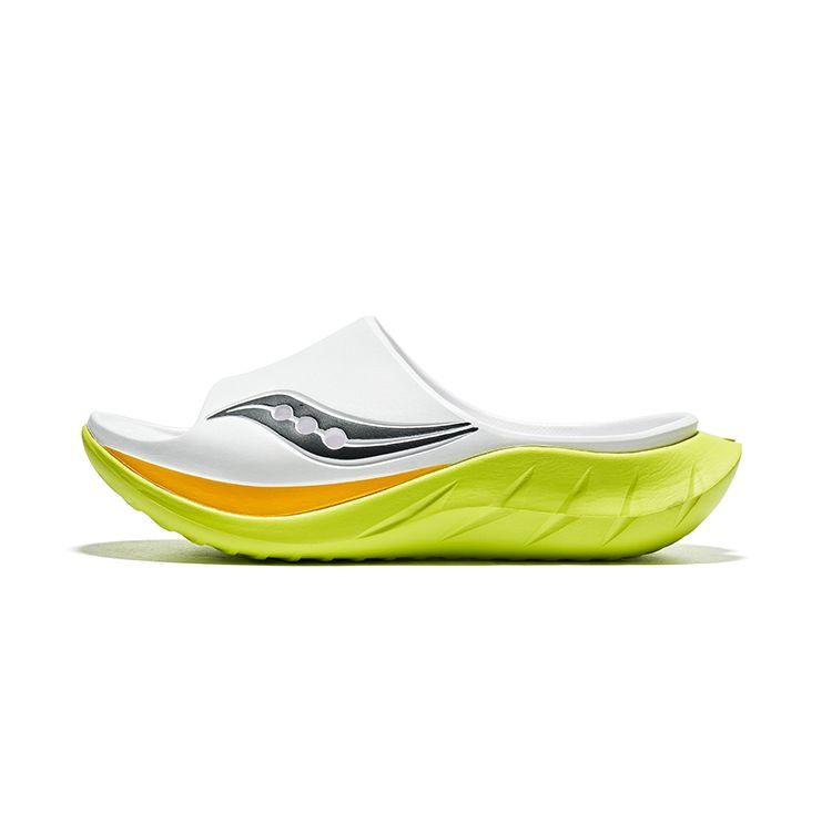 Saucony Cradle 2 Casual Versatile EVA Hollow Non-Slip Slide Sandals Unisex sandals White Green Black S28903-1