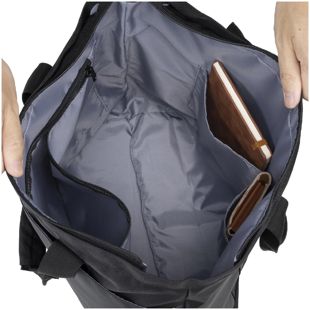 Mizuno Multi-Purpose Tote Bag, 20L, for School, Travel, Excursions, Club Activities, and Sports, Model 33JDC100, Black, L32 x W15 x H38