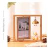 6-Inch Modern Double-Sided Rotating Wooden Photo Frame & Album with Wood Carving Ornament
