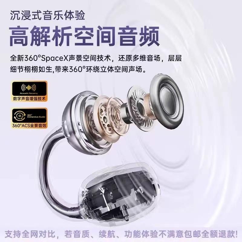 Bluetooth headset new clip-on ear high sound quality wireless non-in-ear noise reduction sports men and women super long battery life