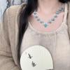 European and American jewelry retro personality necklace with turquoise bohemian necklace accessories collarbone chain jewelry