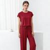Modal Loose Homewear Set O-neck Tshirts Short Sleeves and Wide Leg Pants Casual Streetwear Suit All Match