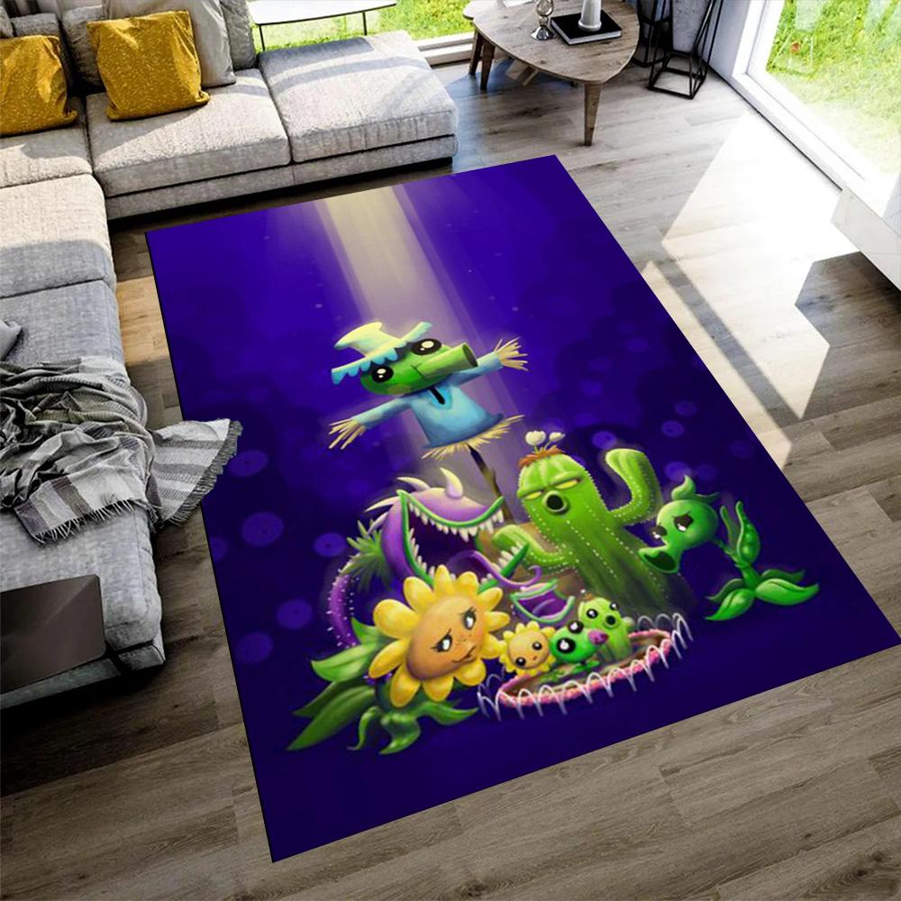 Plants Vs. Zombies Floor Rug Office Rug Design for Study room Game Room Bedrooms Playrooms Antislip Carpet Anime Office Decor Spiritual Gift