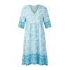 Floral Print Bohemian Maxi Dress Sexy V Neck Beach Party Short Sleeve Flowy Women