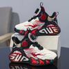 Children's Basketball Shoes Button Sneakers Friction Sound Spring and Autumn Leather Surface Boys and Girls Training Shoes New Running Shoes