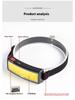 Rechargeable 180° Head Lamp Flashlight COB LED Super Bright Headlamp Outdoor Waterproof Running Fishing Camping Hiking Headlight