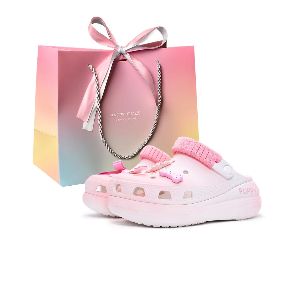 Crocs Crush Clog Strawberry Pie EVA Fashion Cute Commuter Outing Girly Heart Gift Bag Edition Hole Shoes Unisex Pink