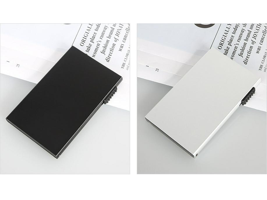 Ultra-Thin Anti-Theft Aluminum Card Holder with Automatic Pop-Up Mechanism