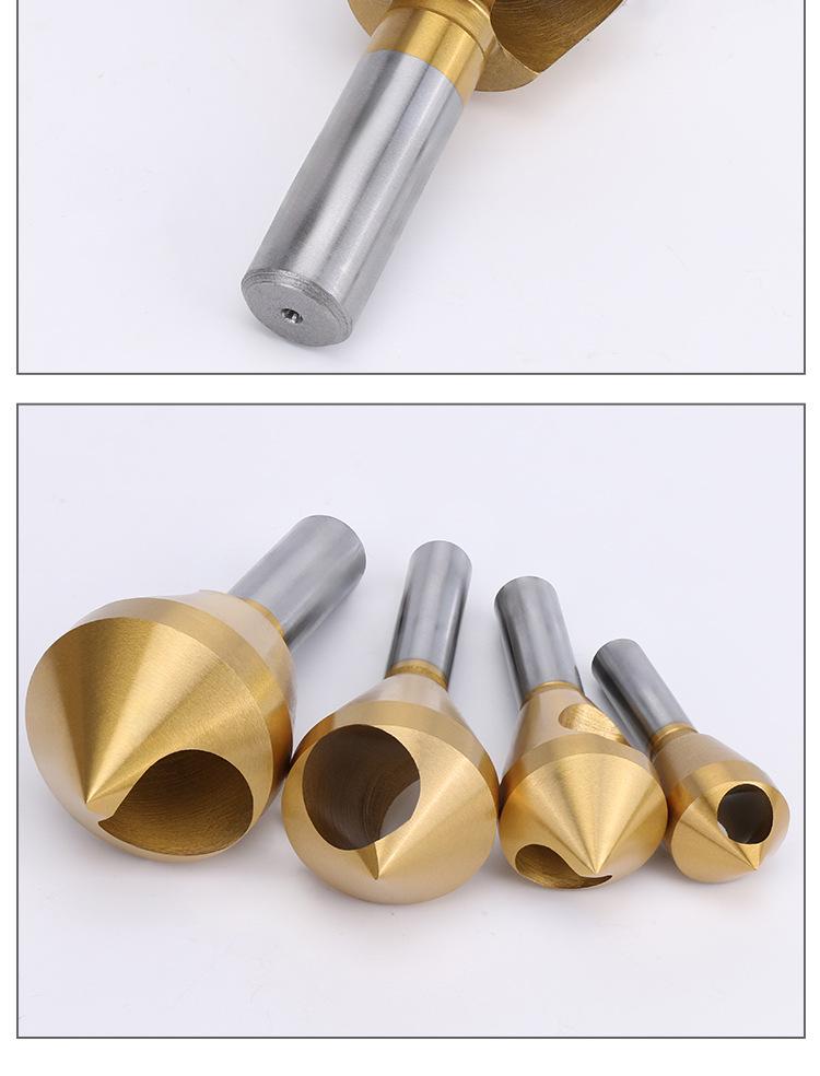 90° Straight Shank Oblique Hole Chamfering Tool with Titanium Cobalt-Plated Stainless Steel Drill Bit for Aluminum Alloy Deburring.