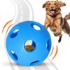 Dog Chew Ball Treat Dispenser Toy  Treat Ball Hollow Out Rubber Interactive with Bell Dog Treat Toy Pet Interactive Toys