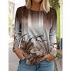 Dames Sweatshirt 3D Print Etnisch Bloemen Grafisch Dagelijkse Mode Casual Lange Mouw T-Shirts Ronde Hals Zwart Lente Herfst Tops