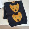 Korean Style Cashmere Blend Scarf Lightweight Knitted Shawl Trendy Puppy Pattern Scarf  Unisex