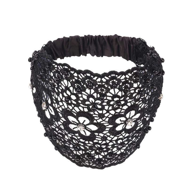 Korean Style Pearl Vintage Flower Headband for Women: 2025 New Hollow Design Hair Accessory