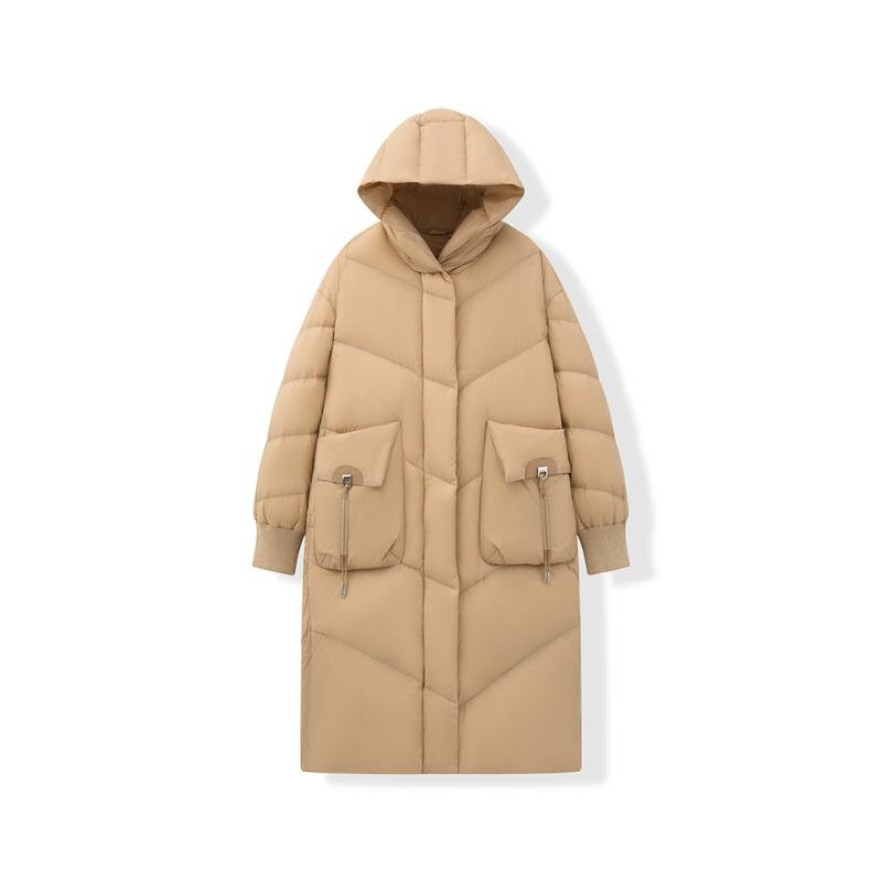 

Осенне-зимний пуховик с капюшоном, дутый, на пуху белой утки, куртка-хлеб, легкая куртка средней длины S