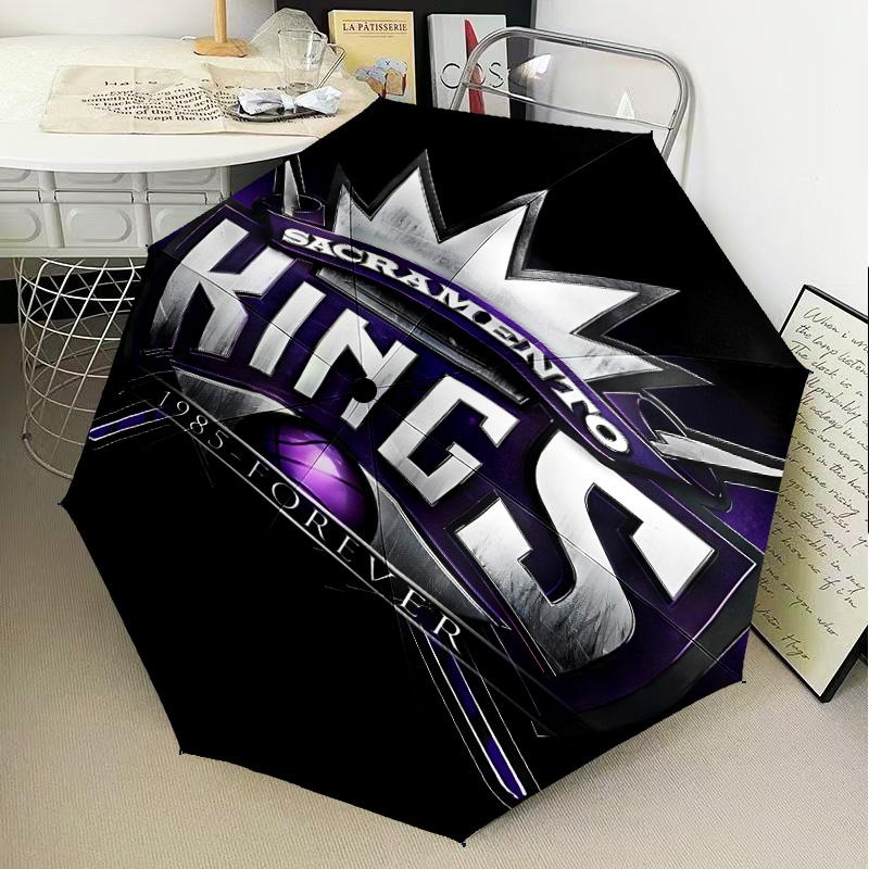 Kings Basketball Team Logo Umbrella Folding umbrella, automatic umbrella 8-Frame for Travel, camping Use Gift for Halloween Christmas