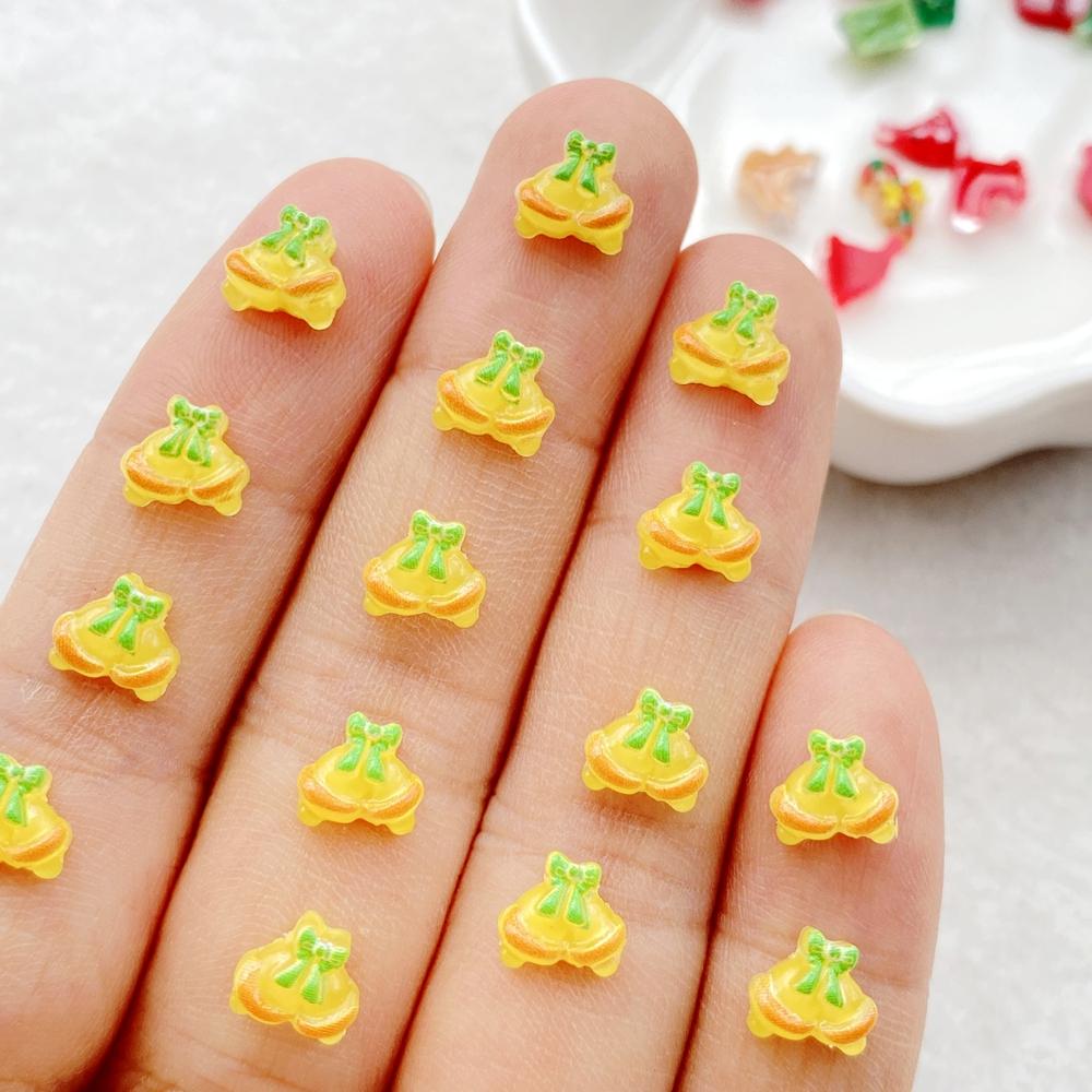 50pcs Resin Mini Cartoon Santa Claus Snowman Deer Bell Cane Christmas Tree Flat Back Nails Art Decor DIY Scrapbook Accessories