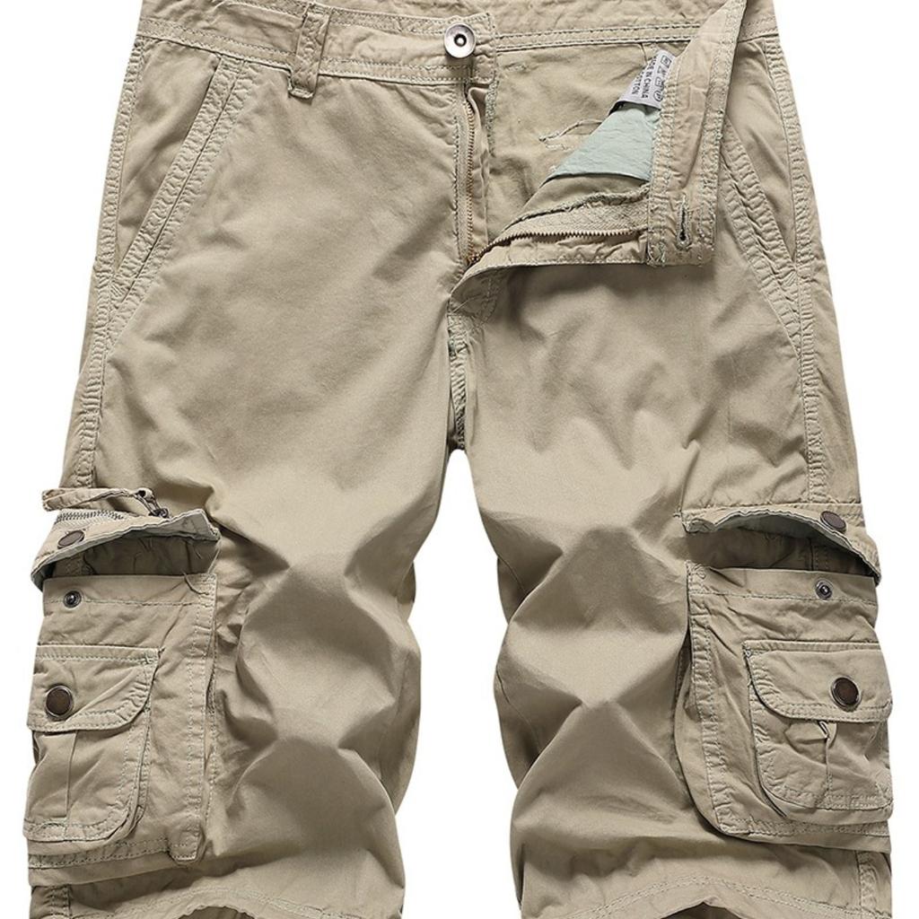 Cargo Shorts Men Summer Army Military Tactical Homme Shorts Casual Solid Multi-Pocket Male Cargo Shorts Plus Size