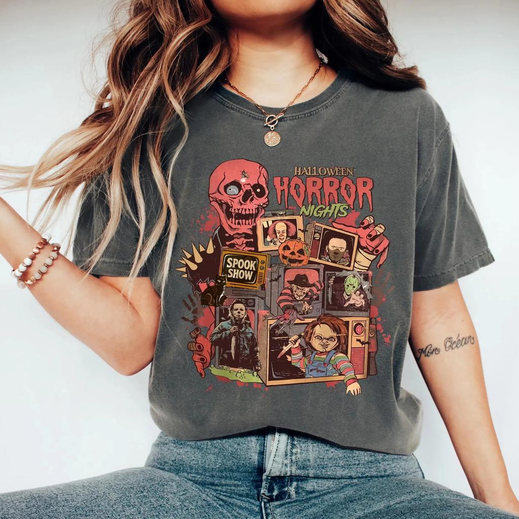 Halloween Horror Nights Horror Characters Shirt Universal Studios Scary Movie Shirt Halloween Shirt Gift for Her Him