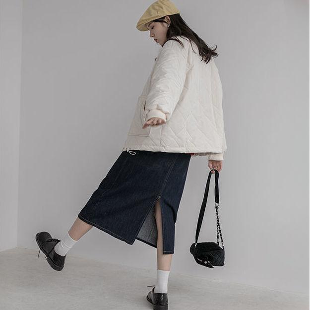 Machine-Washable Women's Lightweight Cargo Cotton-Padded Coat Winter Loose Student Short Padded Jacket