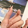 S925 Silver Natural Stone Open Ring, Amethyst/Citrine, Korean Style Daily Jewelry Gift for Women