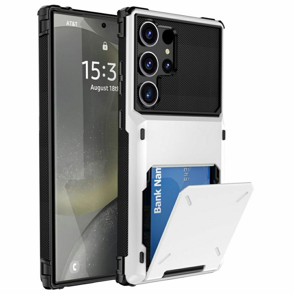 Für Samsung Galaxy S26 Ultra Hülle PC + TPU Doppelschicht Rückseite Handyhülle mit Kartenhalter