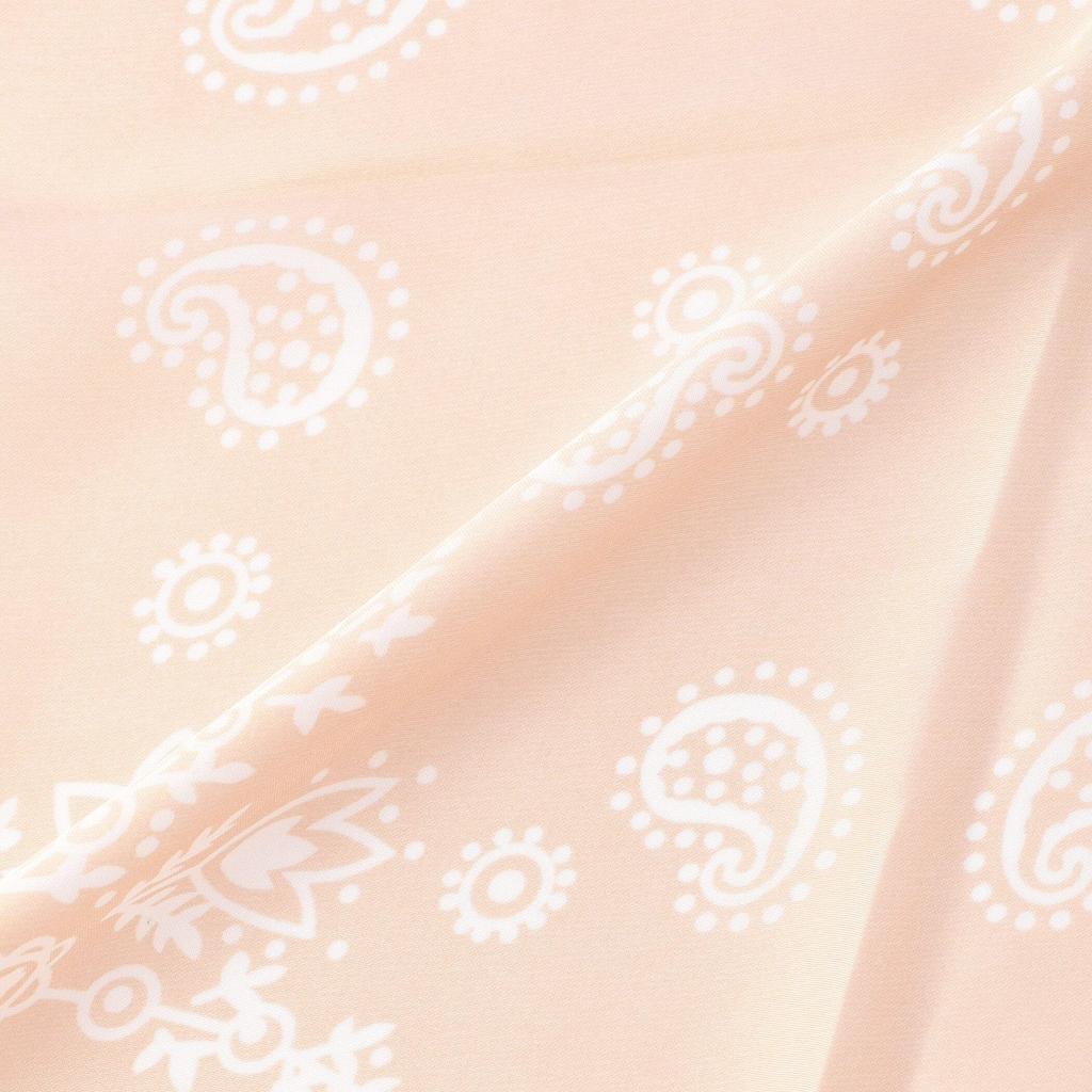 Comme Ca Ism Paisley Square Scarf with Ring, 12-82RG01-204, Beige