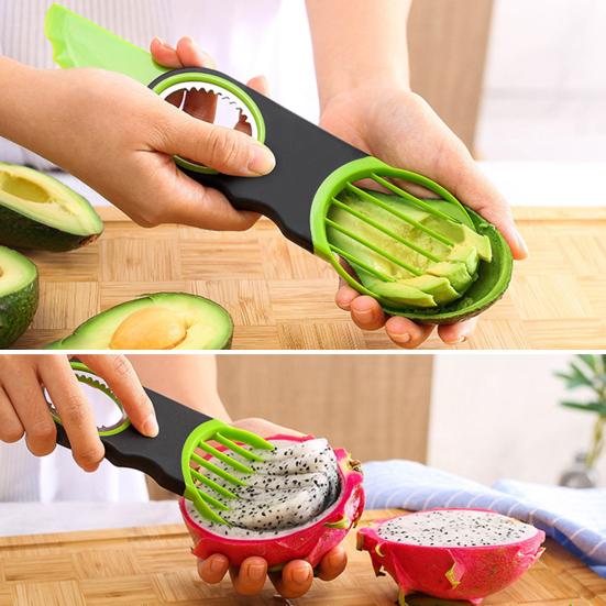 Avocado Kiwi Slicer with Corer Stainless Steel Fruit Cutter for Guacamole Salad Effortless Pitting Slicing Dishwasher Safe Essential Kitchen Tool