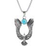 Retro Devil's Eye Pendant: Winged Eagle Stainless Steel Necklace for Men