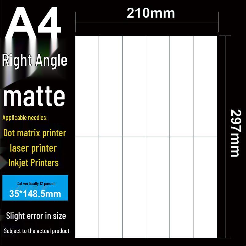 A4 Matte Self-Adhesive Printing Paper - 100 Sheets