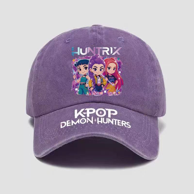 Demon Hunter Girls Printed Baseball Cap, Retro Baseball Cap, Casual Cotton Sports Washed Cap Adjustable