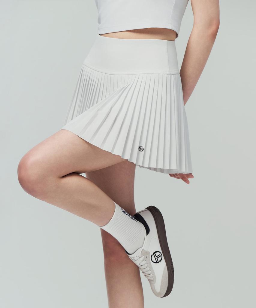 SERGIO TACCHINI W High-Waisted Woven Pleated Skirt (White)