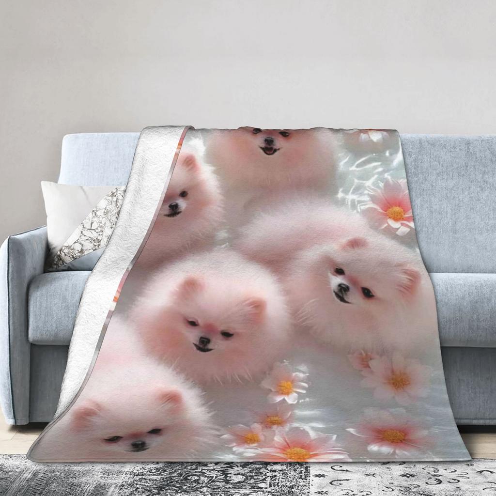 Funny Dog Selfie Flannel Blanket Winter  Super Soft Throw Blanket for Girls Boys Outdoor Comfortable Bedspread Sofa Bed Cover
