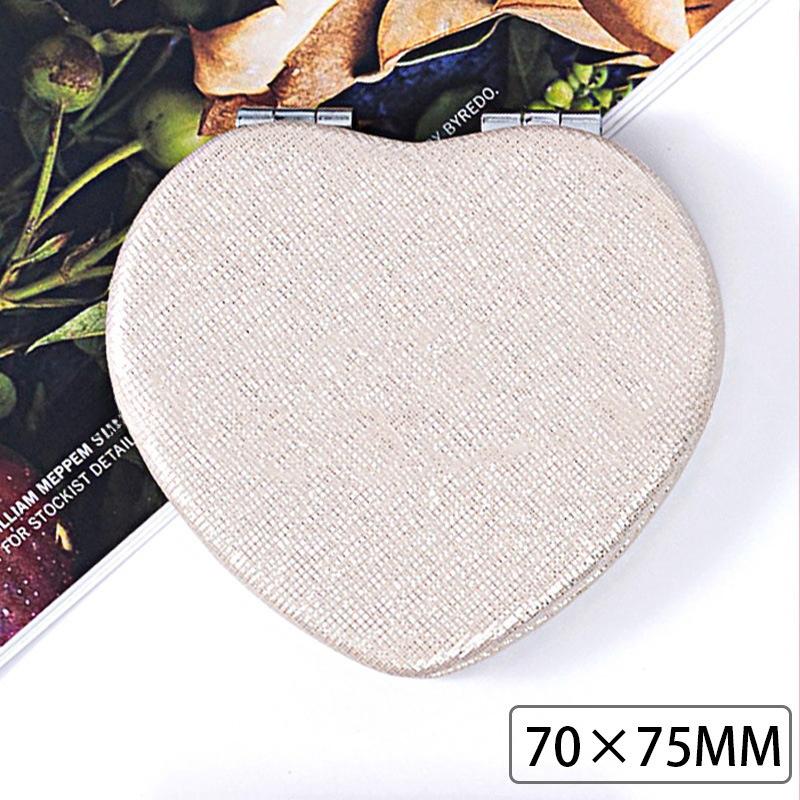 1 Piece Dual Sided Portable Heart Shaped Compact Mirrors Folding Makeup Mirror Travel Size High Definition Pocket Vanity