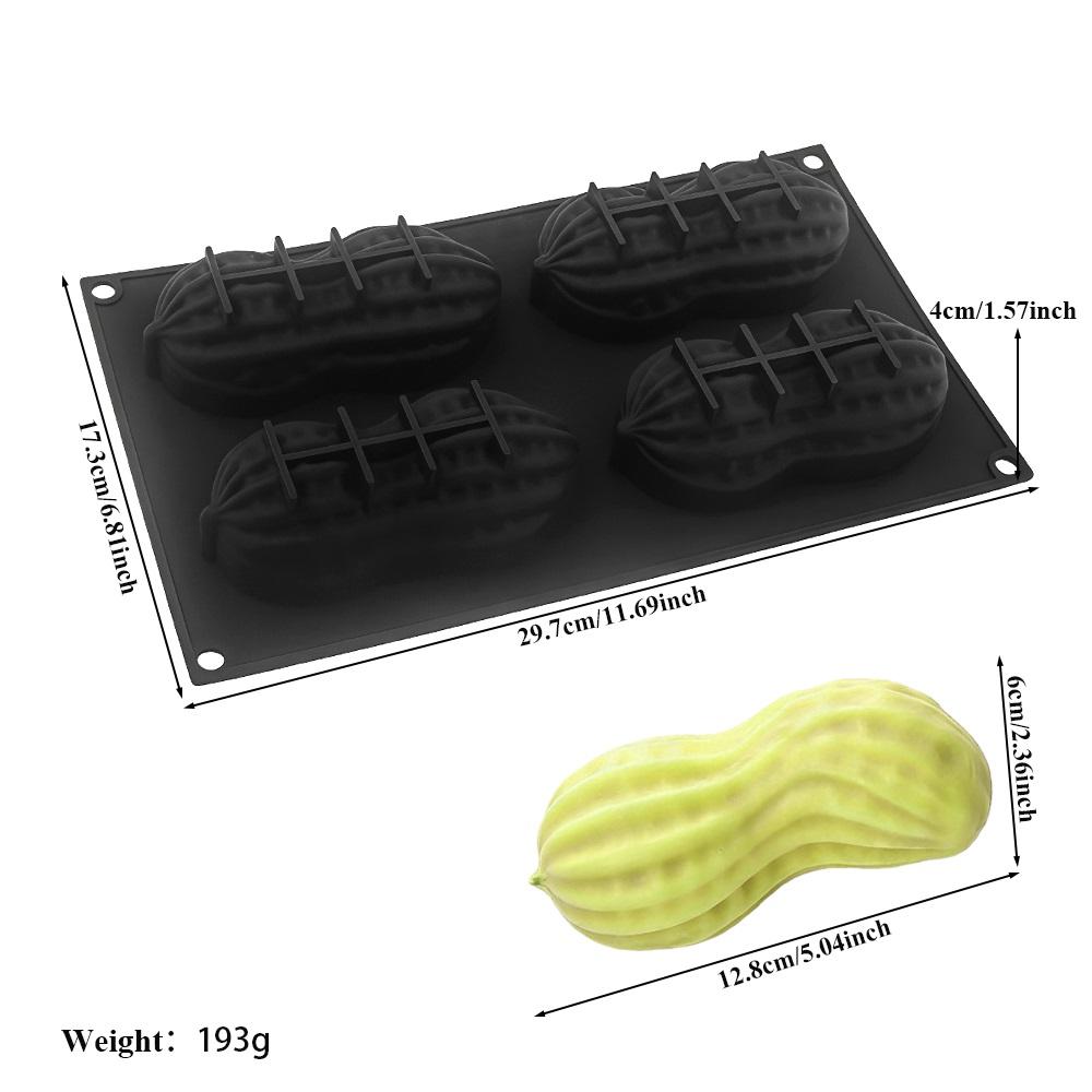 Molde de Silicona 3D de Grado Alimenticio con Diseño de Cacahuete para Pastel Mousse Francés, Chocolate, Repostería de Cocina, Herramienta de Pastelería