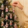 Christmas Tree Hanging Nutcracker Ornaments for Tree, Wooden Soldier Exquisite Photo Props Decoration, 2D Flat Pendants Xmas Holiday Party Decor
