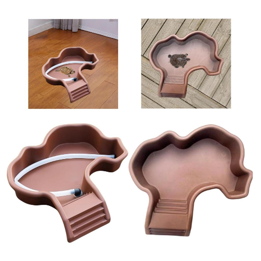 Hermit Crabs Reptile Bowl Easy Clean Feeding Platform for Amphibians Lizard Turtle Tank Decor