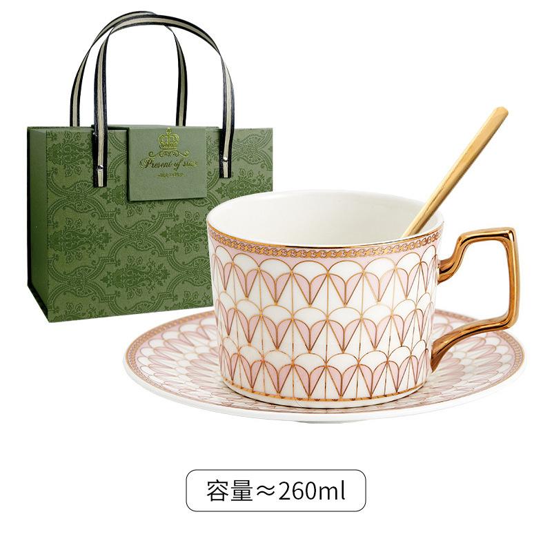Light Luxury Coffee Cup And Saucer Set, Wedding Gift, Ceramic Bone China High-End Exquisite Latte Cup, Afternoon Tea Coffee Cup