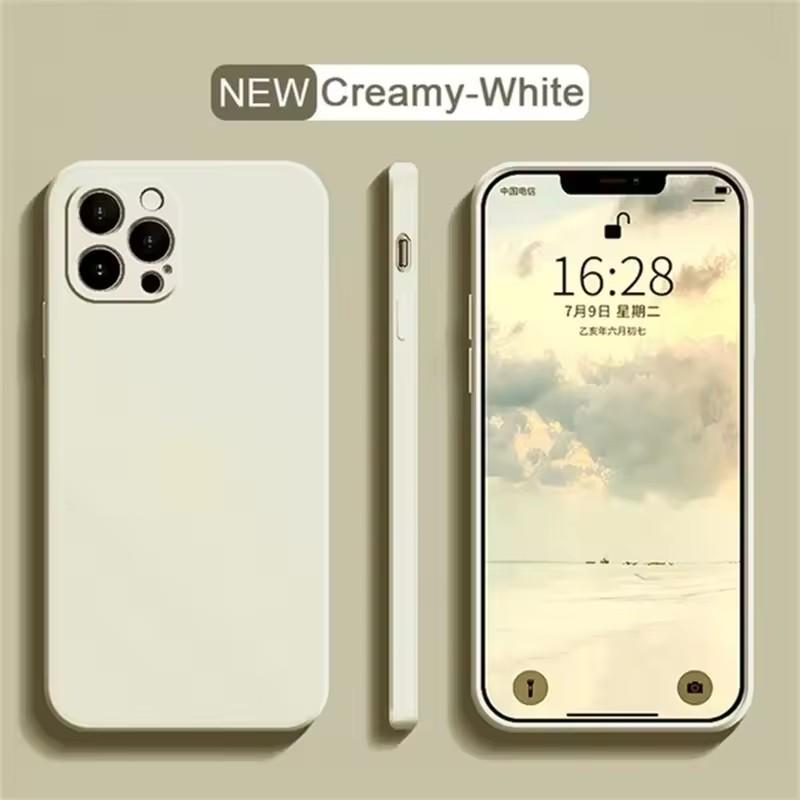 Luxury Original Silicone Phone Case For iPhone 16 15 14 13 12 Pro Max 16Plus Phone Cases Collision Protect Shockproof Soft Cover