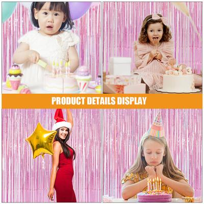 2pcs Raindrop Tinsel Fringe Curtain Plastic Door Decor For Wedding Party Backdrop Birthday Bachelorette Foil Streamer Background