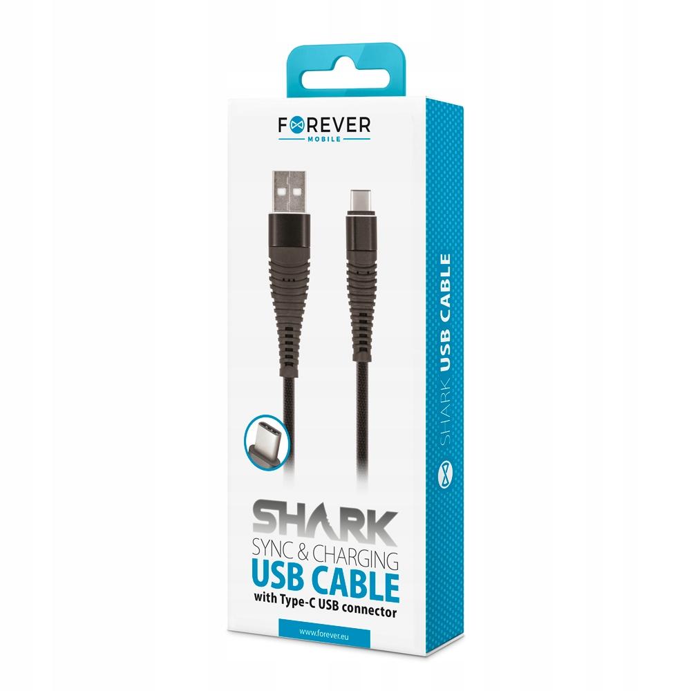 Forever Shark USB - USB-C Cable 1.0 m 2A BLACK