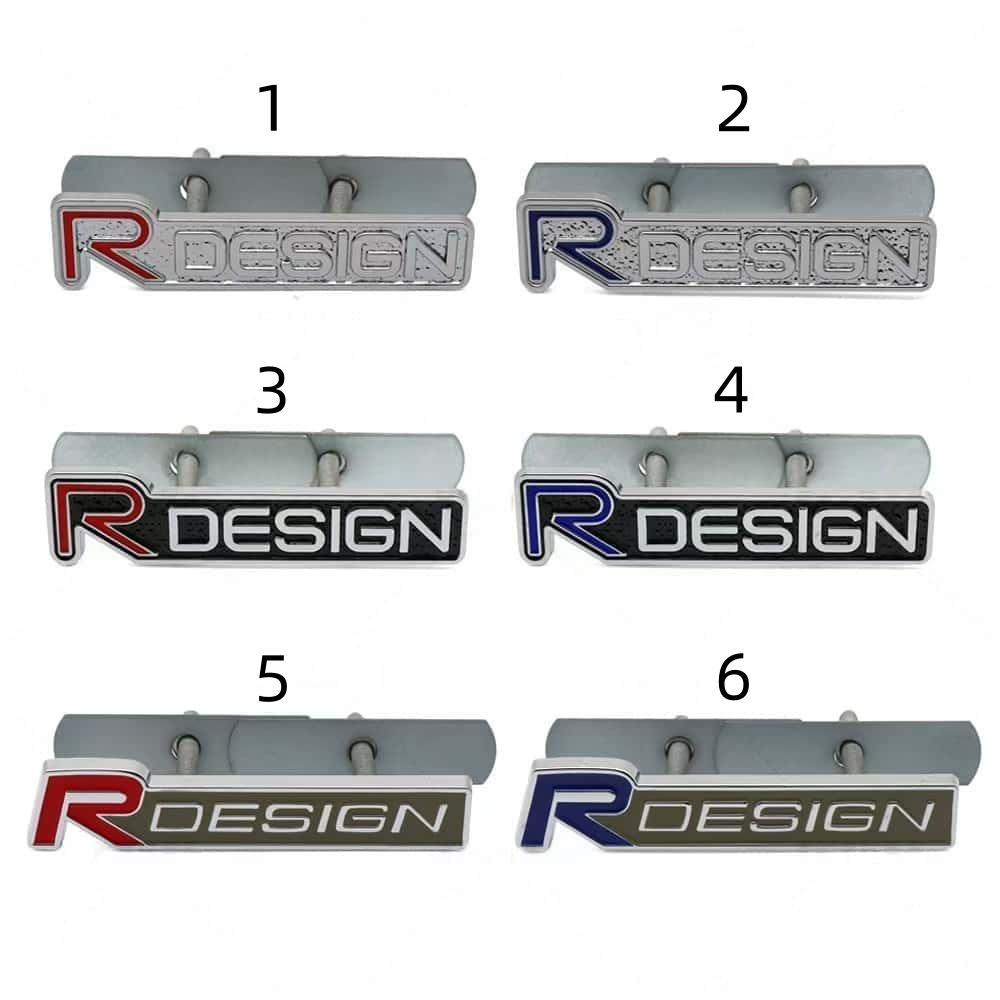 3D Metal R-Design Logo Badge Sticker Front Grill Rear Trunk Emblem Decal