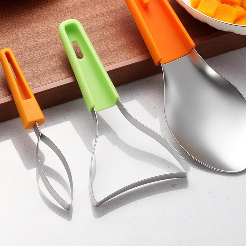 Watermelon Cutter Slicer Tool Manual Fruit Mango Corer Stainless Steel Kitchen Gadgets for Avocado Kiwi Cantaloupe Salad