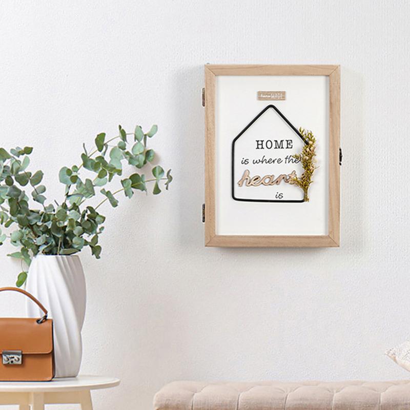 Key Holder Wall Mount Key Box Organizer Wall Mount With 6 Key Hooks Decorative Key Rack With Dried Flowers Key Storage For United States 4200₽