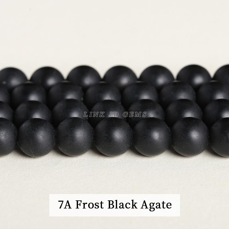 

Smooth Black Agates Natural Stone Beads For Jewelry Making Round Onyx 4 6 8 10 12 14 16mm Diy Bracelet Necklace Accessory 15 5-6mm approx 61pcs