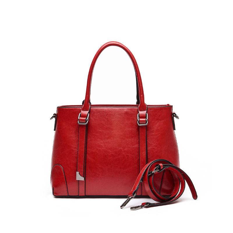 Women Shoulder Cross Body Handbag Top Handle Bag Genuine Leather Casual Designer Lady Female Oil Wax Cowhide Messenger Tote Bag