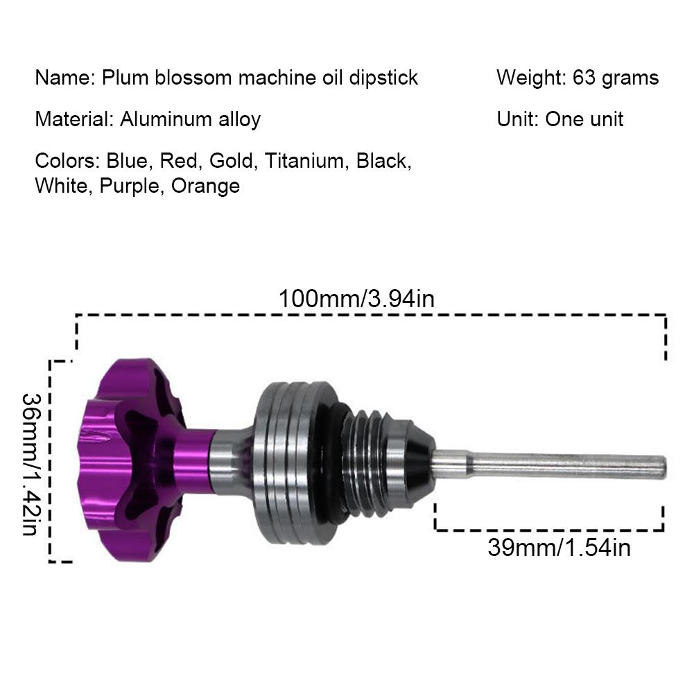 1pcs Scooter Motorcycle Engine Oil Dipstick Filler Plug Engine Crankcase Oil Level Gauge Plum Blossom Machine Oil Dipstick