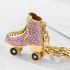 24TE Ice Skates Keychain Sparkling Crystal for Rhinestone Keyrings Car Bag Pendant Purse Handbag Charm for Women Girls