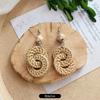 New summer bohemian retro vacation grass vine woven earrings femininity long island beach wooden earrings