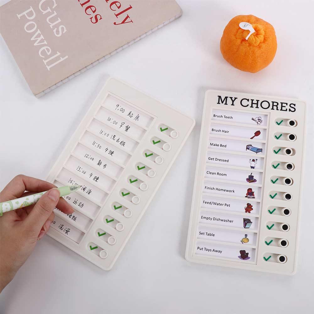 Management Book Schedule List Children's Self-discipline Punch Card Memo Plastic Board Student Message Checklist Chore Chart