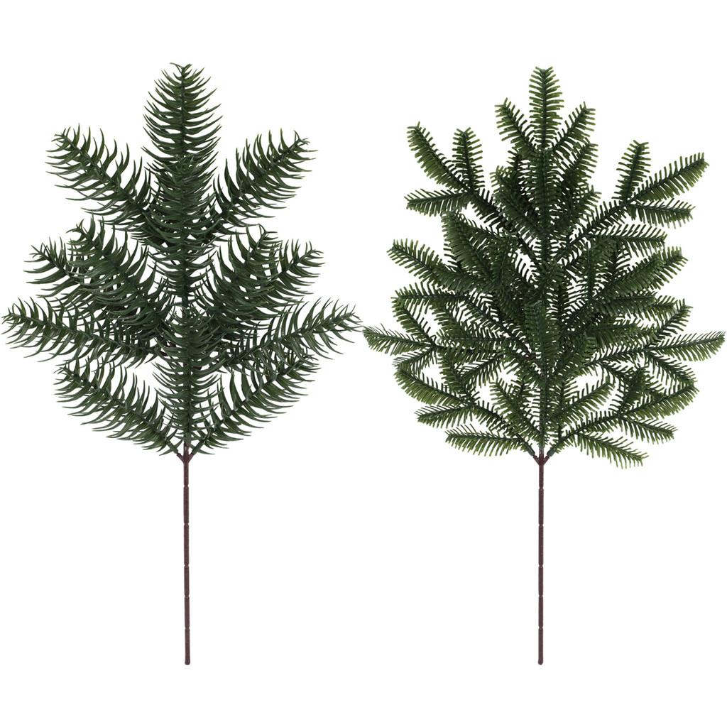 Artificial Christmas Pine Branches With Plastic Needles For Holiday Decor And Photography Props